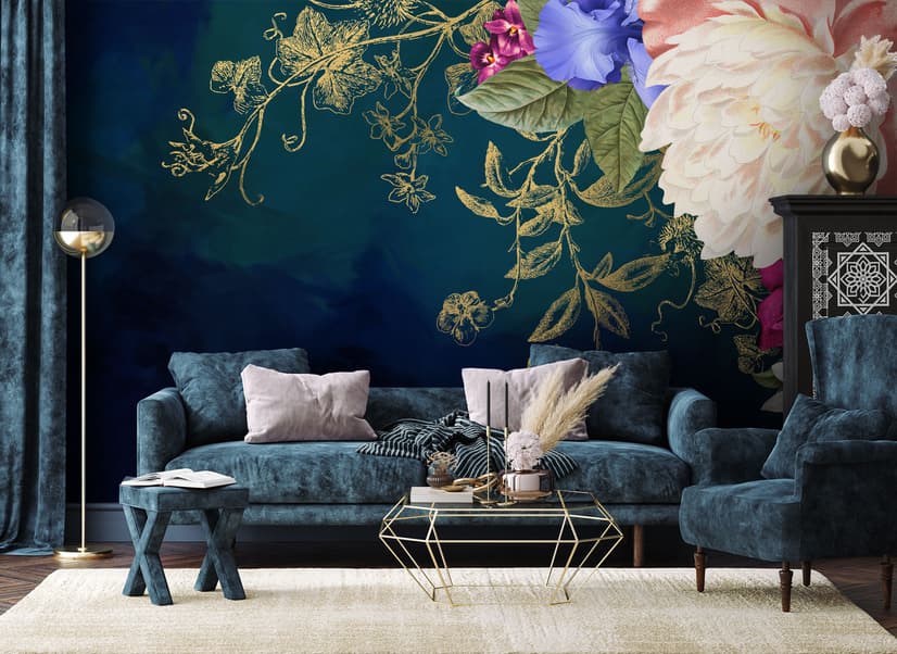 Vintage Floral Art Wallpaper Mural