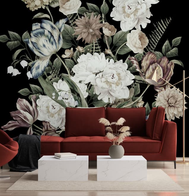 Papier peint panoramique Lily Floral Bouqet
