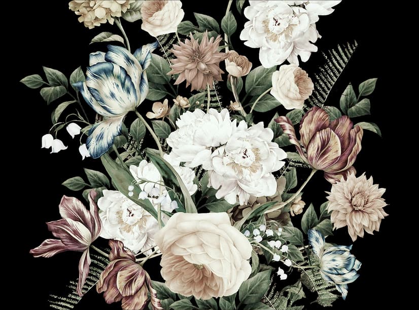 Lily Floral Bouqet Wallpaper Mural