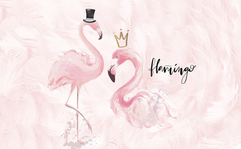 Powder Pink Flamingo Wallpaper Mural