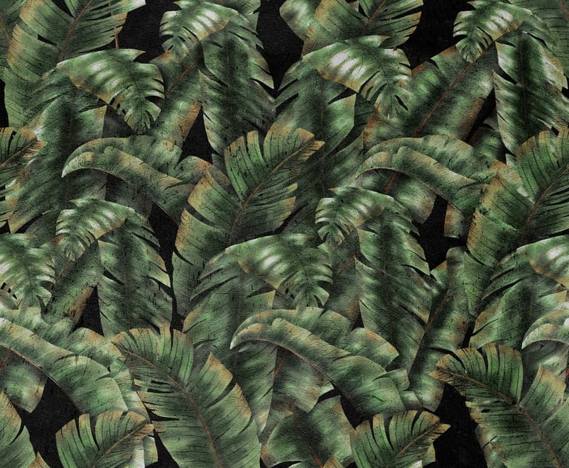 Dark Banana Leaf Wallpaper Mural