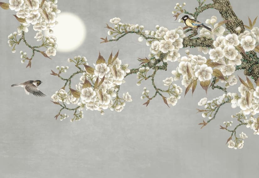 White Plum Blossom Wallpaper Mural