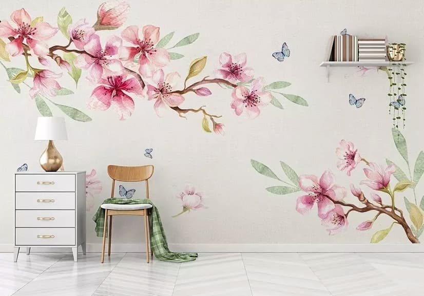 Pink Cherry Blossom Wallpaper Mural