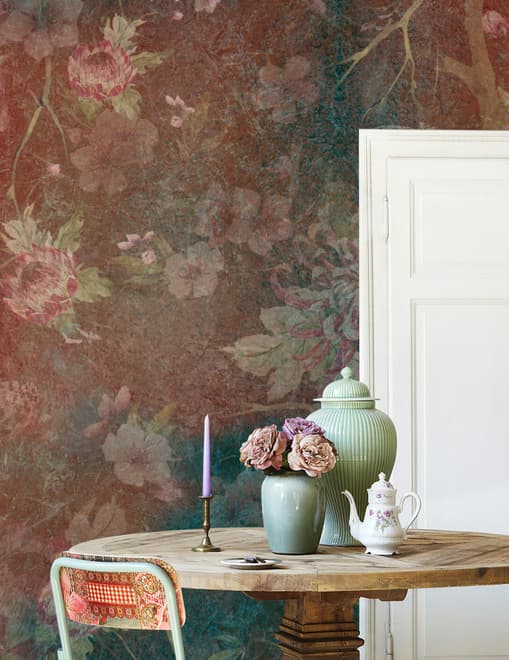Chinoiserie Vintage Plants Wallpaper Mural