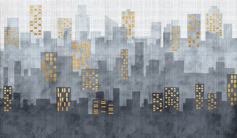 City Silhouette Wallpaper Mural