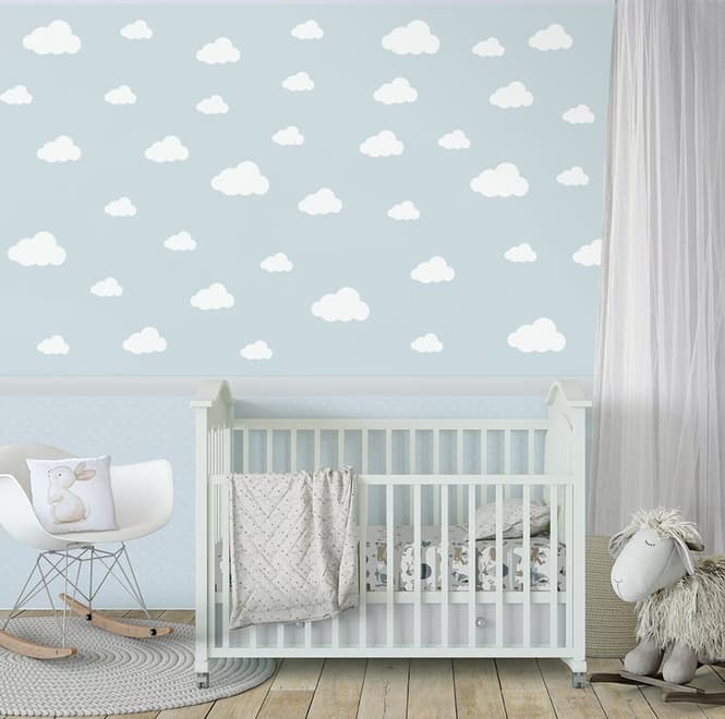 Wandtattoo Weiße Kleine Wolke für das Kinderzimmer