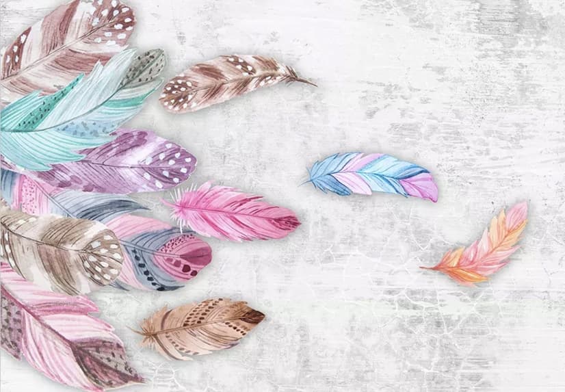 Colorful Feather Wallpaper Mural