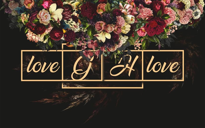 Dark Dutch Floral with Your Write Text Wallpaper Mural