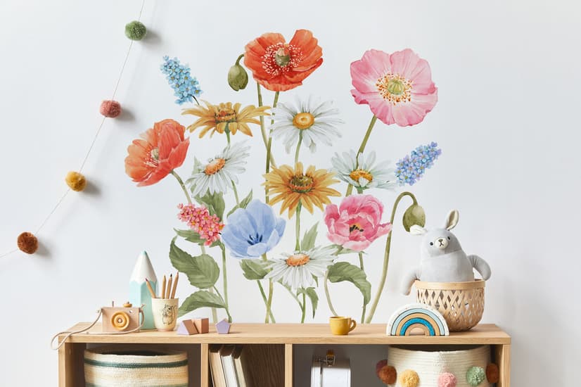 Colorful Wildflowers Wall Decal Sticker