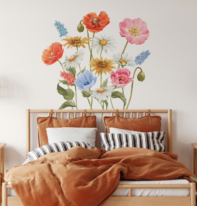 Colorful Wildflowers Wall Decal Sticker