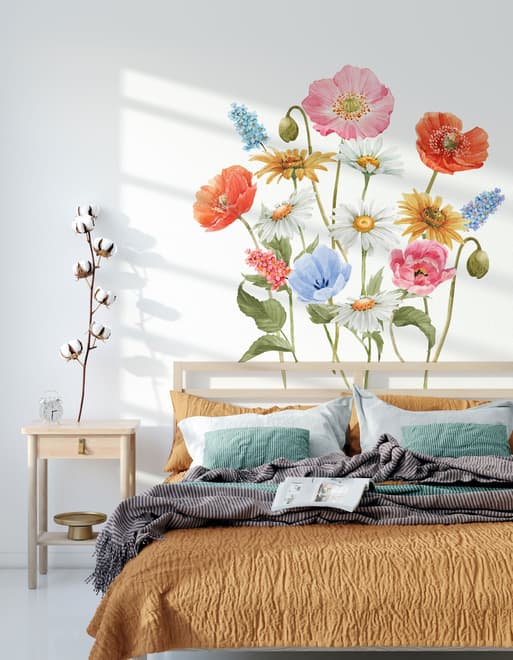 Colorful Wildflowers Wall Decal Sticker