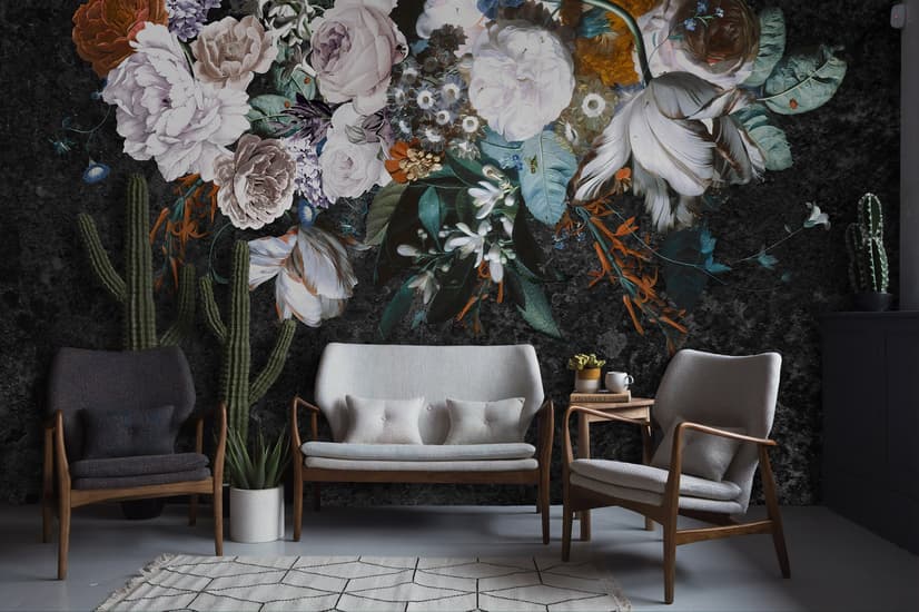 Dutch Floral Bouqet Wallpaper Wallpaper Mural
