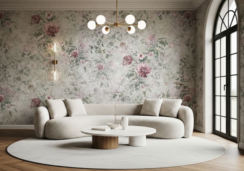 Vintage Floral Wallpaper Mural