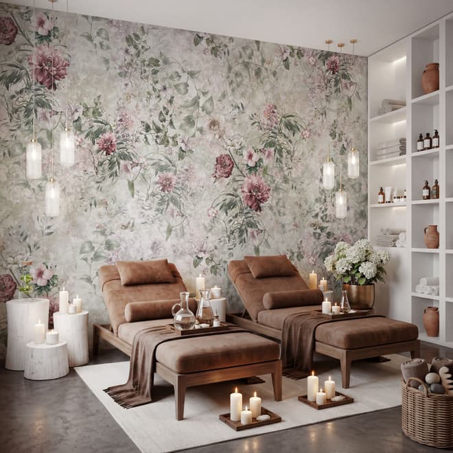 Vintage Floral Wallpaper Mural
