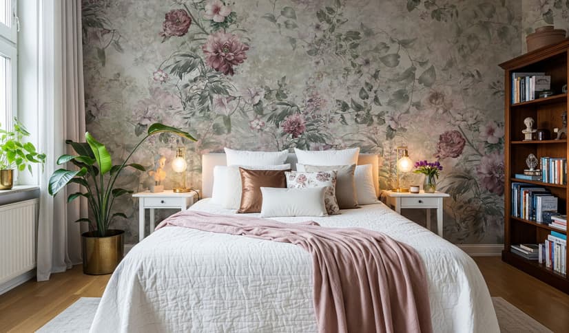 Vintage Floral Wallpaper Mural