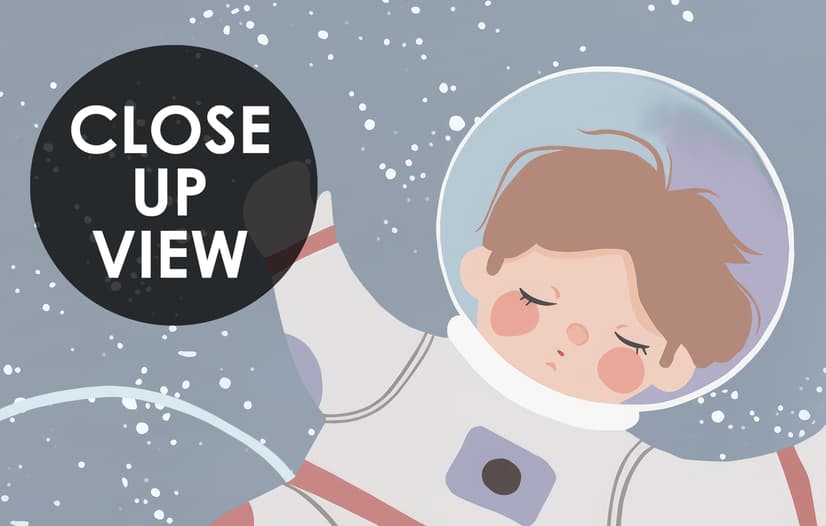 Soft Shining Planets and Astronaut for Boys Space Wallpaper Mural
