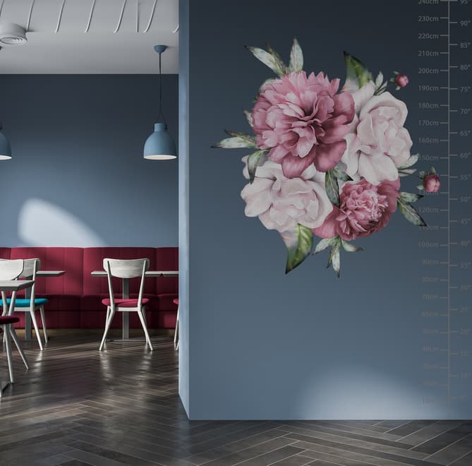 3D Dutch Floral Peony Flower Bouqet Wall Decal Sticker
