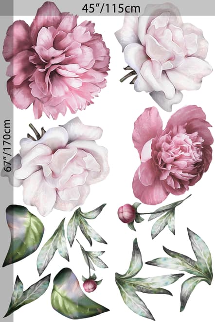 3D Dutch Floral Peony Flower Bouqet Wall Decal Sticker