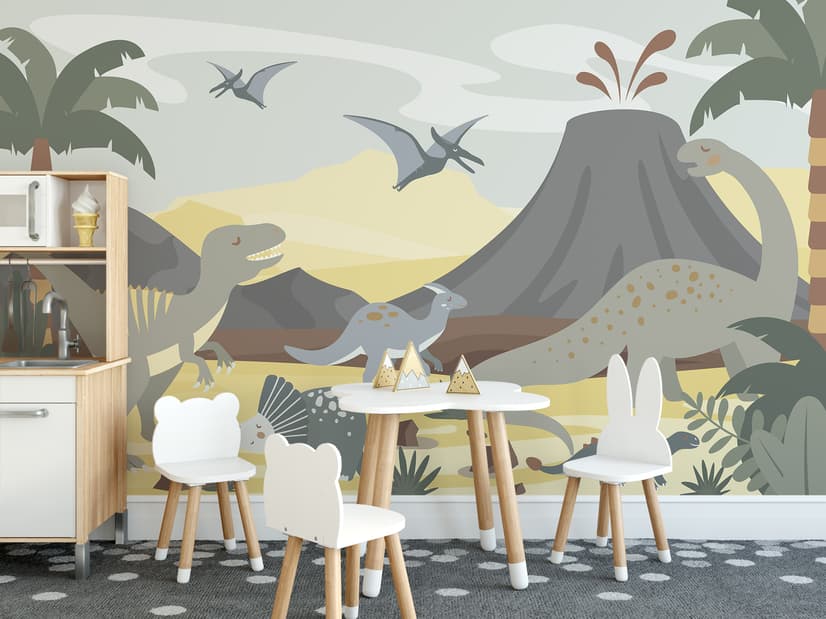 Kids Soft Dinosaurs Wallpaper Mural