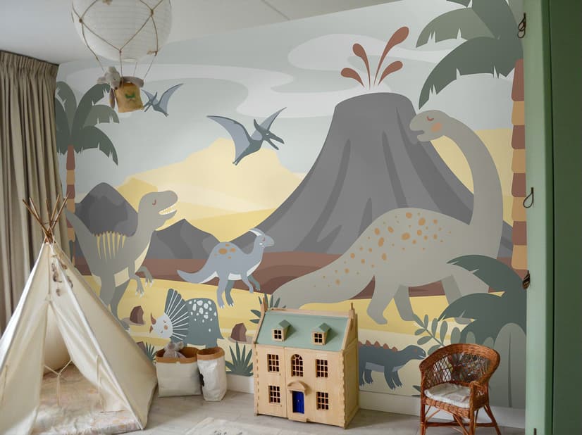 Kids Soft Dinosaurs Wallpaper Mural