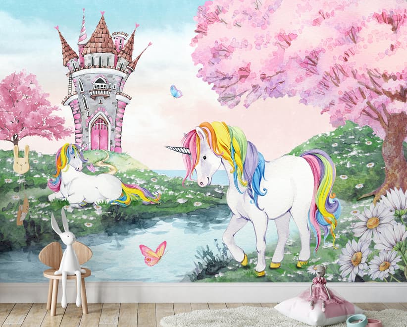 Kids Magical Unicorn Forest Wallpaper Mural