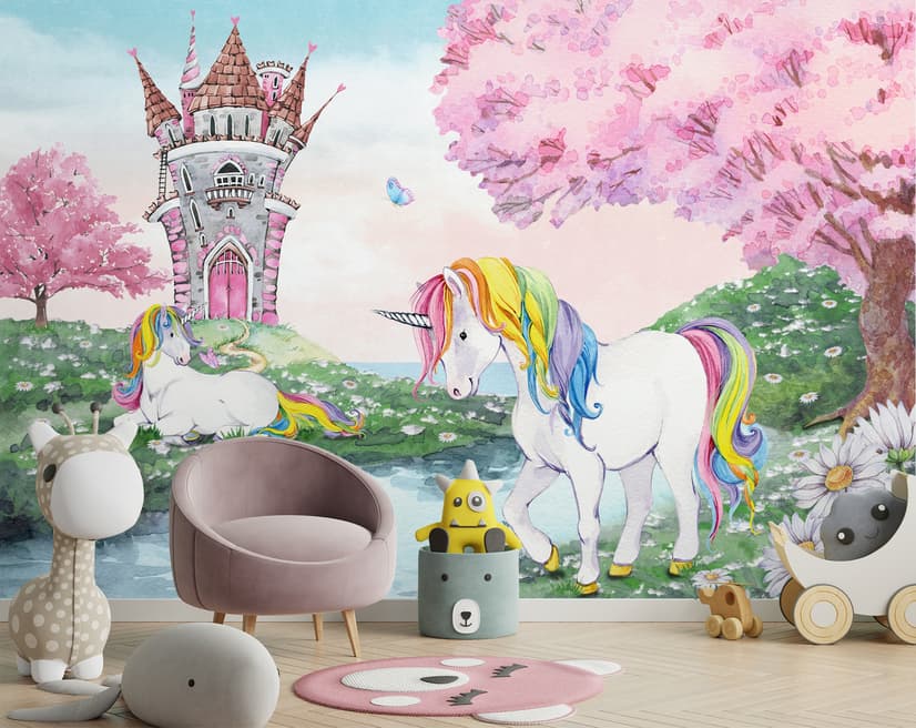 Kids Magical Unicorn Forest Wallpaper Mural