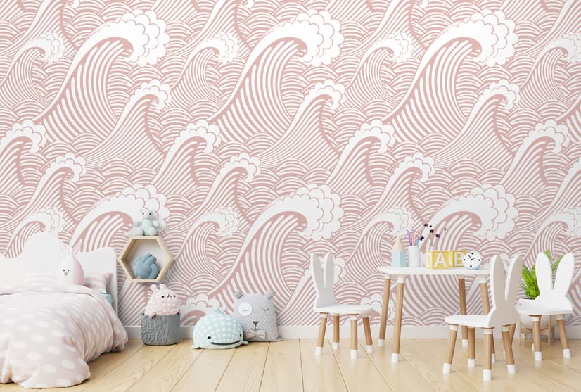 Kids Ocean Wave Pattern Wallpaper Mural