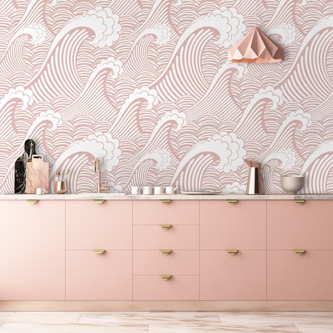 Kids Ocean Wave Pattern Wallpaper Mural