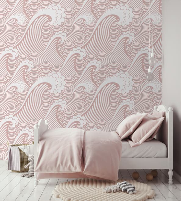 Kids Ocean Wave Pattern Wallpaper Mural
