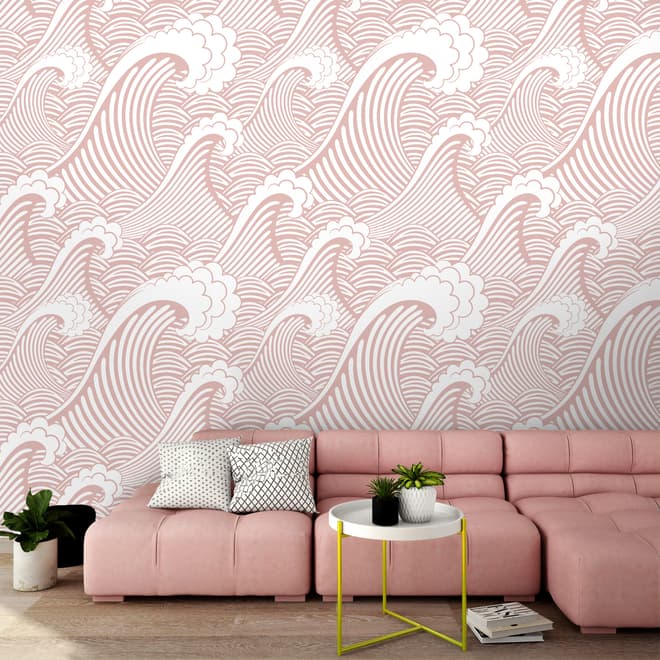 Kids Ocean Wave Pattern Wallpaper Mural