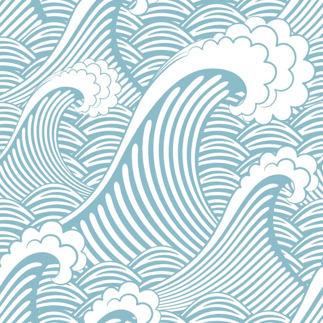 Kids Ocean Wave Pattern Wallpaper Mural