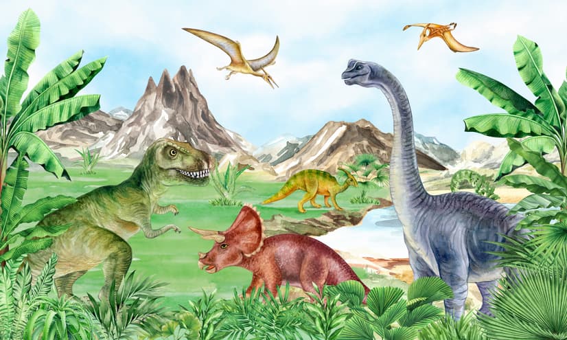 Kids Prehistoric Dinosaur Wallpaper Mural
