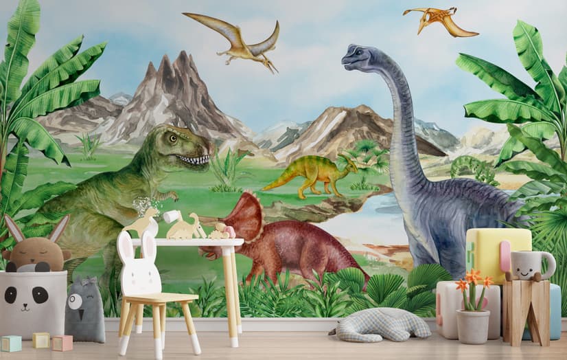 Kids Prehistoric Dinosaur Wallpaper Mural
