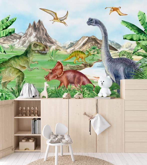 Kids Prehistoric Dinosaur Wallpaper Mural