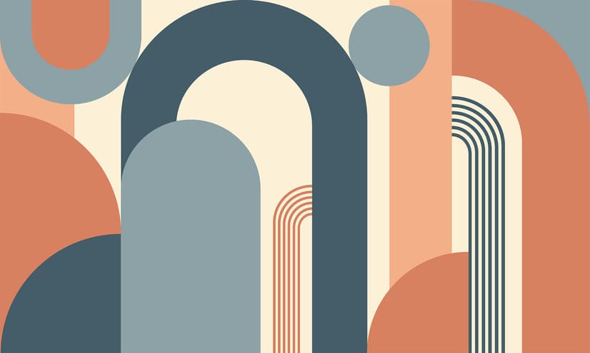 Geometric Arch with Shapes Wallpaper Mural