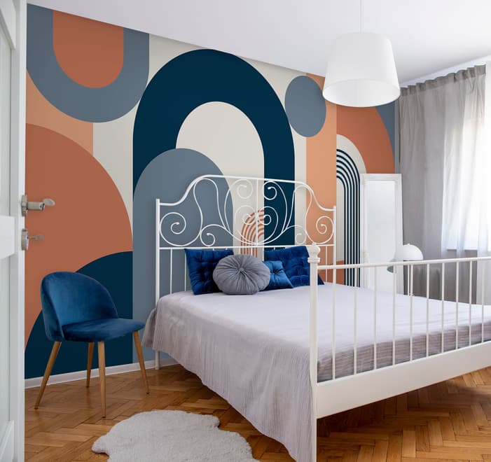 Geometric Arch with Shapes Wallpaper Mural
