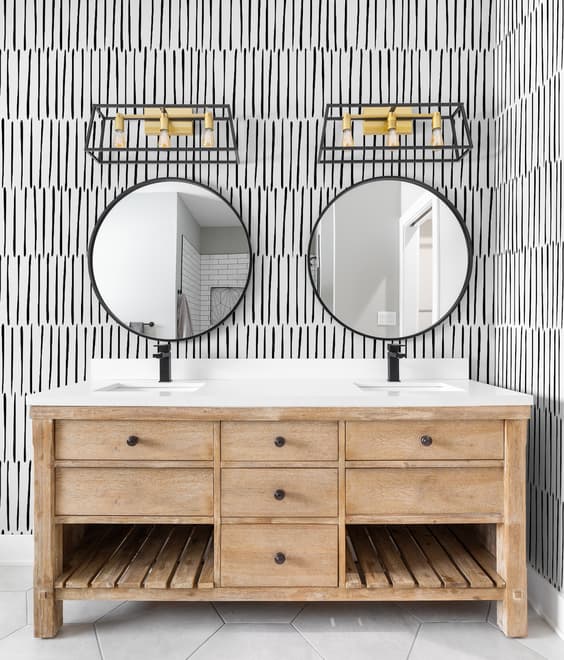 Abstract Minimalistic Black and White Line Wallpaper Mural