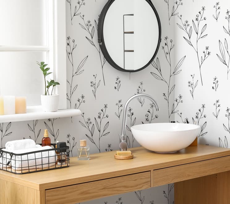 Minimal and Modern Field Plants Art Wallpaper Mural