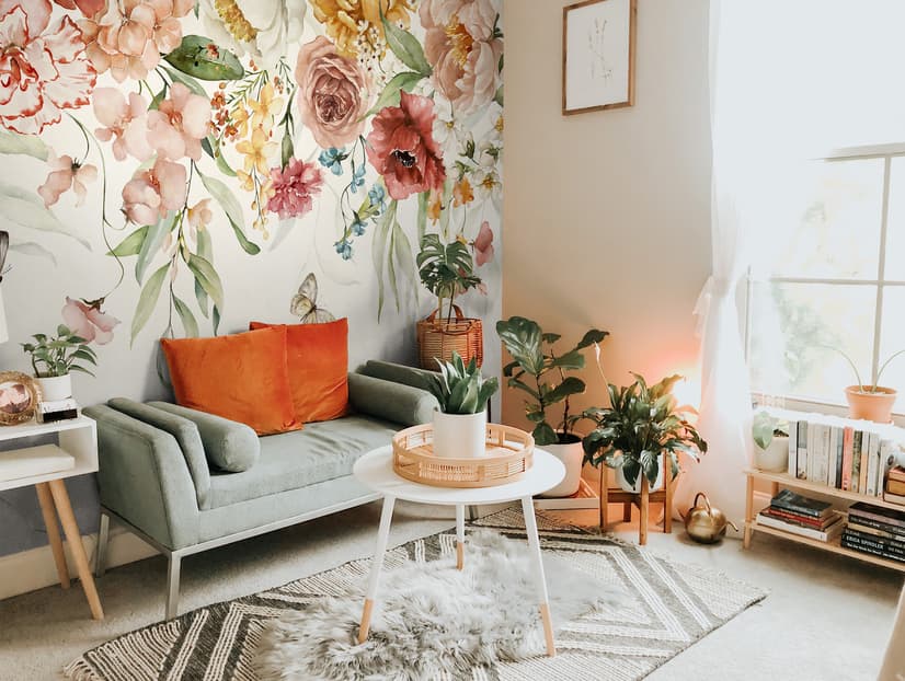 Summer Floral Colorful Watercolor Blossom Wallpaper Mural