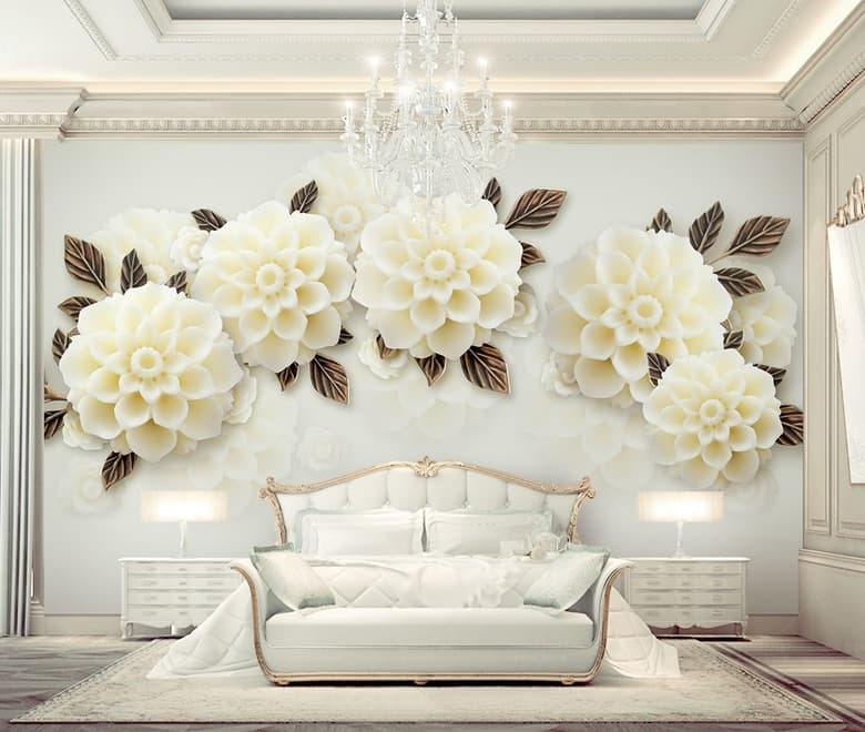 Papier peint panoramique floral hortensia