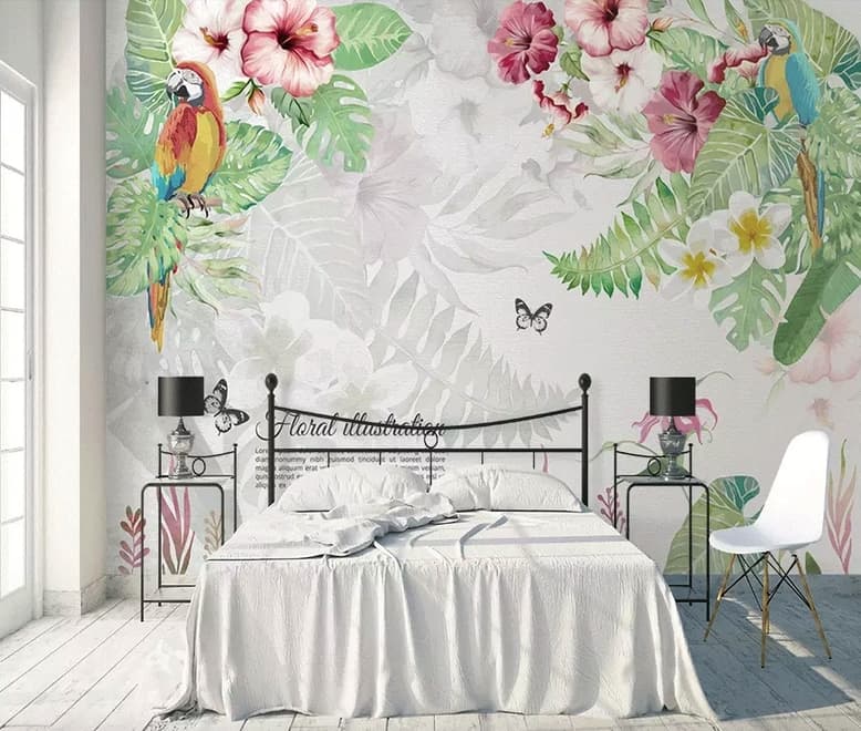 Mirabilis and Tropical Plants Wallpaper Mural