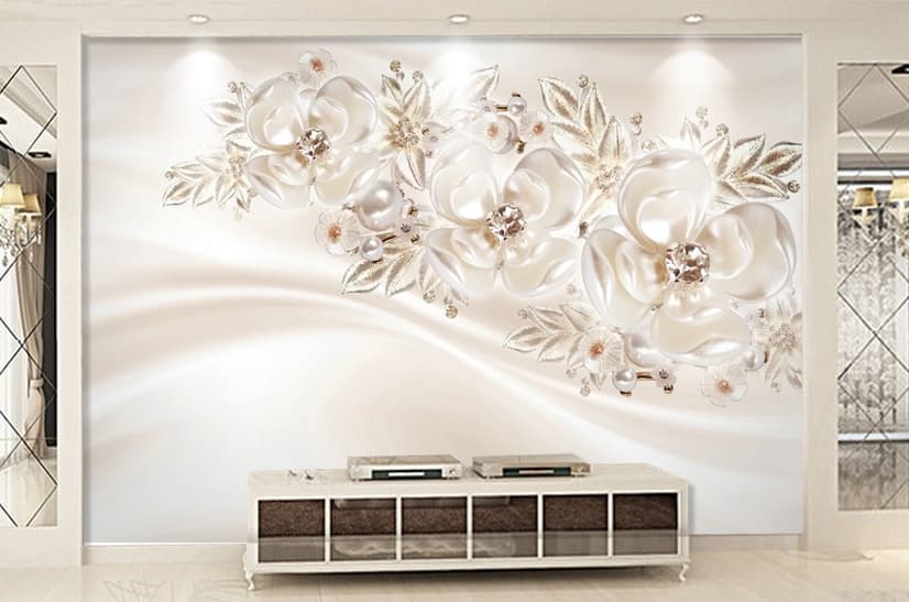 Nordic Daisy Floral Wallpaper Mural
