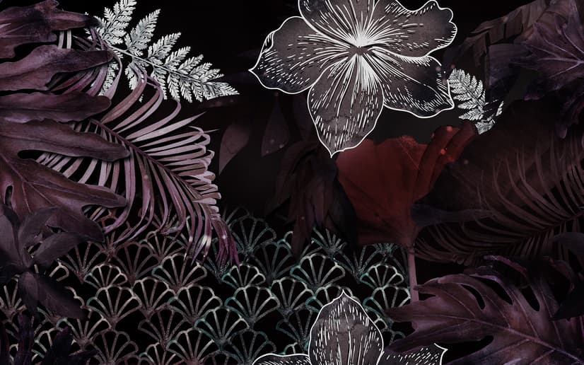 Dark Leaf Wallpaper Mural