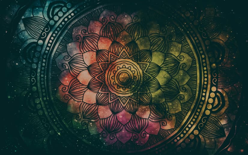 Dark Shining Mandala Wallpaper Mural