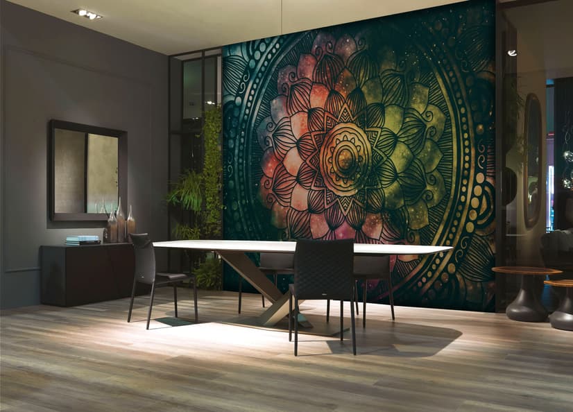 Dark Shining Mandala Wallpaper Mural