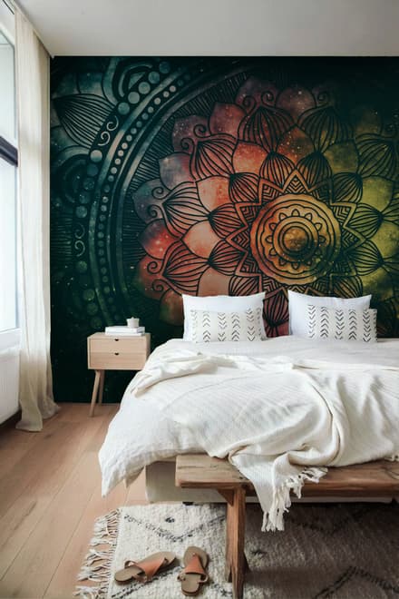 Dark Shining Mandala Wallpaper Mural