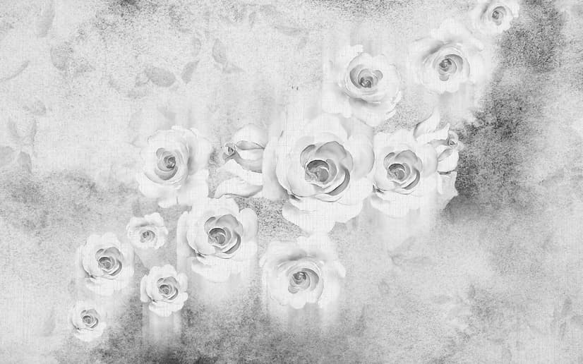 Watercolor Rose Bouquet Wallpaper Mural