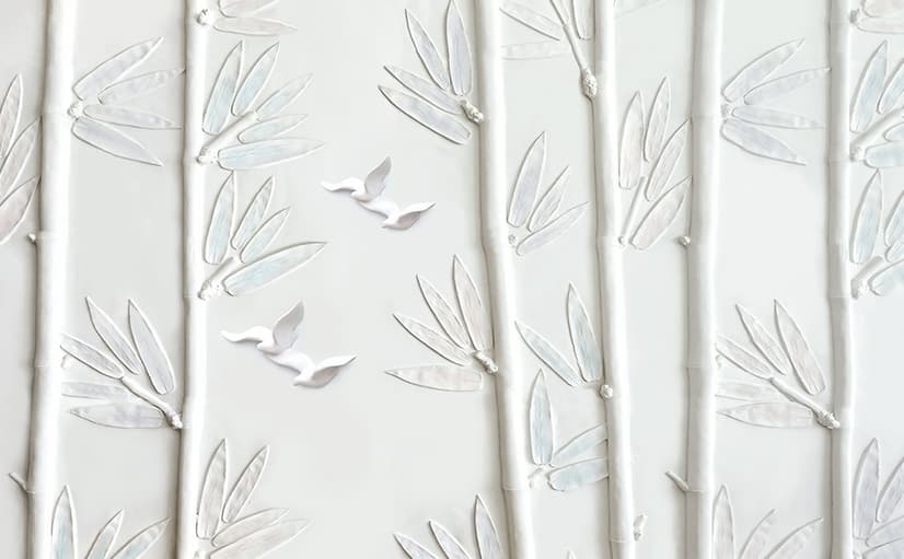White Forest with Bamboo Tree Wallpaper Mural