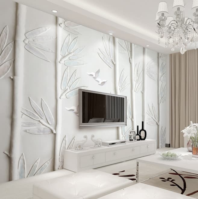 White Forest with Bamboo Tree Wallpaper Mural
