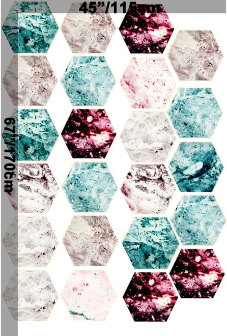 Geometric Marble Style Honeycomb Wall Decal Sticker